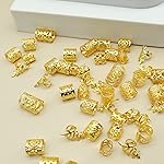 LEILEIXI 100pcs Gold Hair Jewelry for Braids Loc Jewelry Rings for Hair Adjustable Cuffs Dreadlocks Hair Beads for Women Braids Accessories