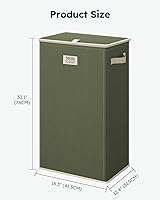 Vista 9 de SOLEDI - Canasta de lavandería con tapa de 100L, canasta de ropa plegable grande y alta, cesta de lavandería con bolsa removible fácil