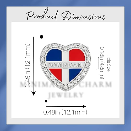 Miniatura 5 de Mapa del corazón dominicano y dije redondo, dije de regalo de República Dominicana, plata esterlina, regalo para esposa, mujeres, amigos, familia,