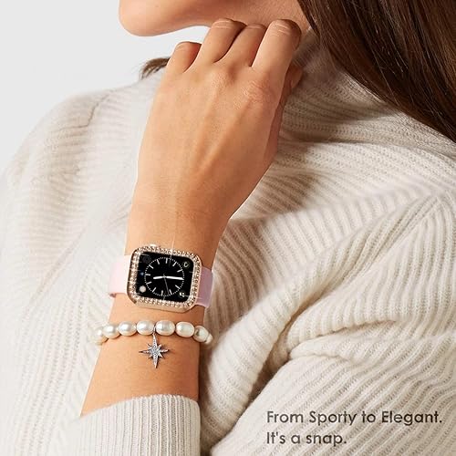 Miniatura 6 de HANKN Funda brillante para Apple Watch Series 654SE  Protector de pantalla de vidrio templado de 1.732 pulgadas, policarbonato duro a prueba de