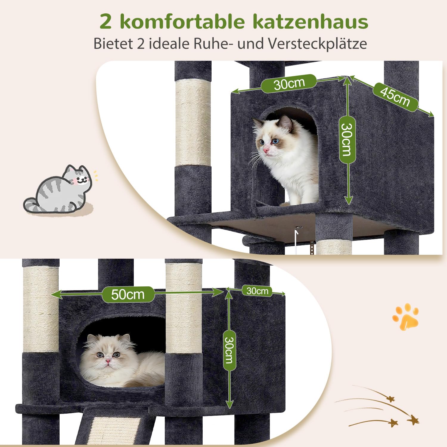 Globlazer F84B Kratzbaum XXL Große Eck 215cm für 3-5 Schwere Groß Katzen