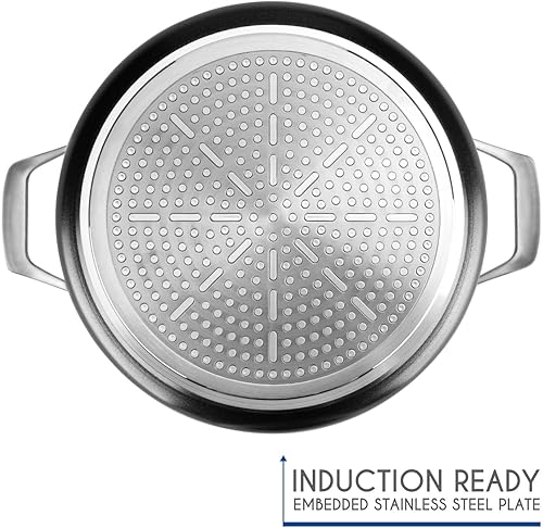 Vista 12 de TECHEF - Colección Onyx - Olla de sopa de 2.8 cuartos con tapa de vidrio, recubierta con nuevo revestimiento antiadherente de teflón platino