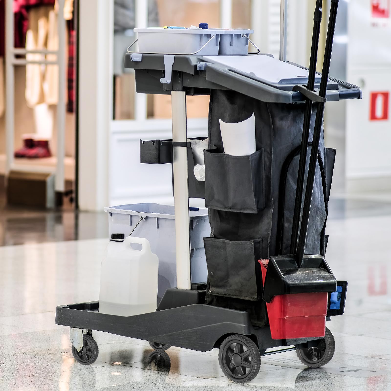 QUARKZMAN 6.7 Pollici Diam Ruote Carrello Della Spesa Sostituzione 2 Pezzi Pesante PU Universale Ruota Carrello Riparazione Per Carrelli Spesa Supermercato Bidone Della Spazzatura, Rosso
