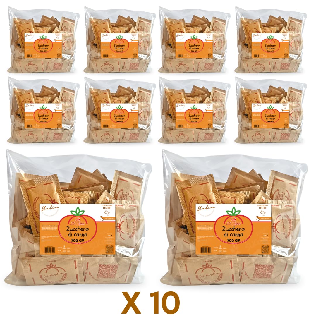 Zucchero & Proverbi 20tipici - 1000 Bustine Zucchero di Canna da 5gr con Frasi & Citazioni Italiane 5kg - Bustine Monodose 10 Conf.x 500G - Made in Italy (5KG/1000 BUSTINE, CANNA)
