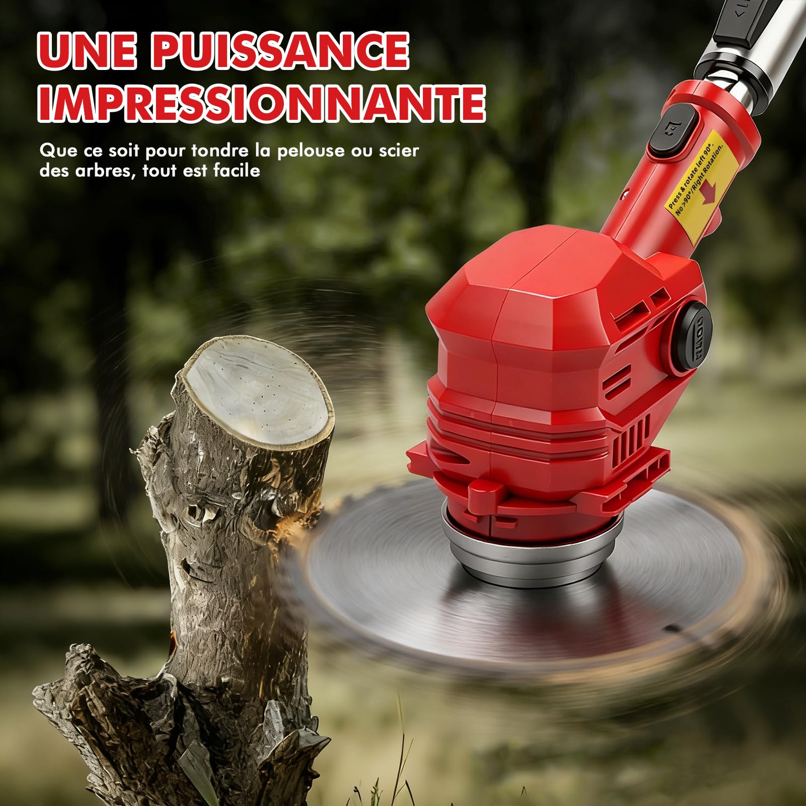 Débroussailleuse à Electrique sans Fil 21V, 3 en 1 Taille Herbe, Debrouissalleuses et Coupe Bordure, 8" Coupe Bordure avec 2 Batteries et Chargeur, Taille Bordure avec Roues & 4 Lames, pour Élagage
