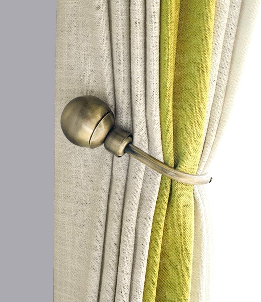 INCREWAY Curtain Hooks, 2 Pcs Round Metal Decorative Curtain Drapery Holdbacks U Shaped Hooks