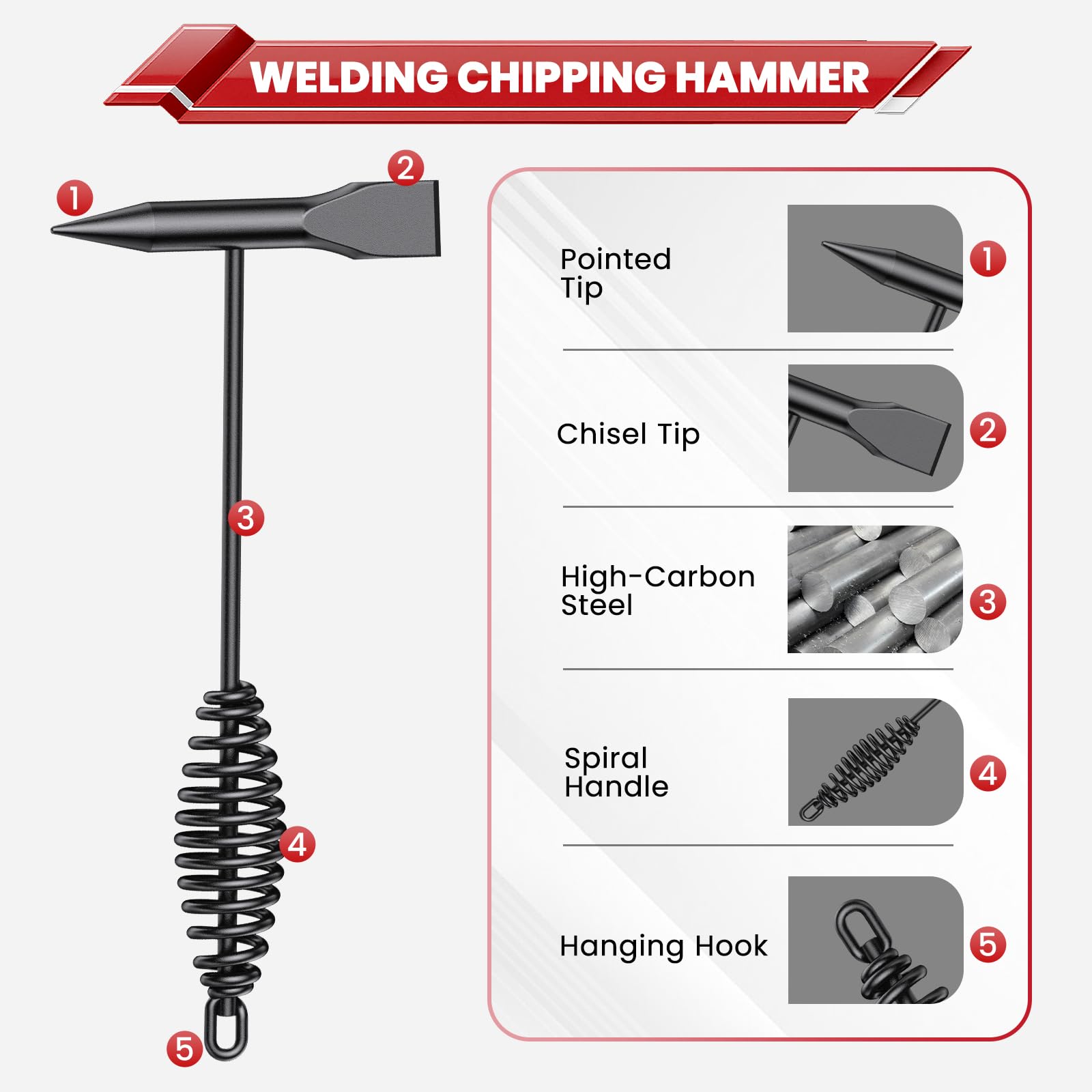 Bestarc Welding Hammer & Brush Set - Slag Removal -3