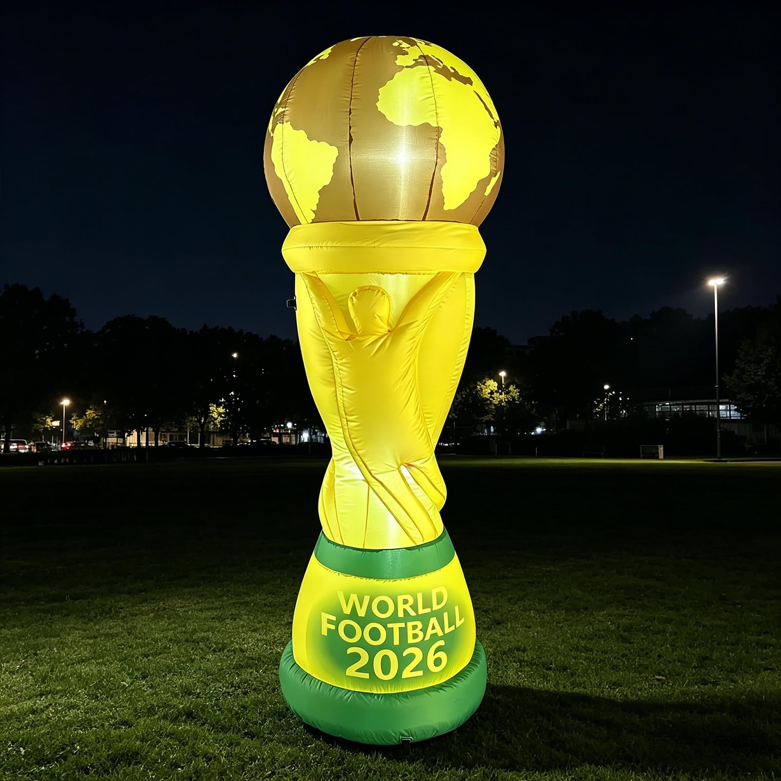 Trofeo inflable de fútbol para decorar tu jardín en el 2026