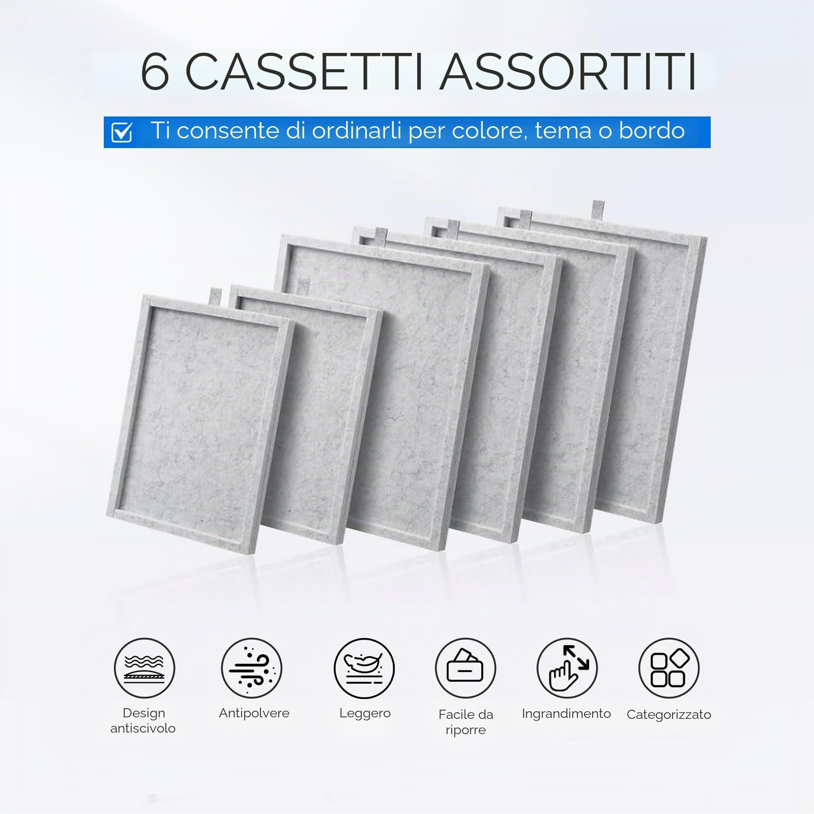 Tavolo Puzzle da 1000 Pezzi con 6 Cassetti, Angolo di Inclinazione, Puzzle Board Portatile, Puzzle Board per Bambini e Adulti (Grigio)
