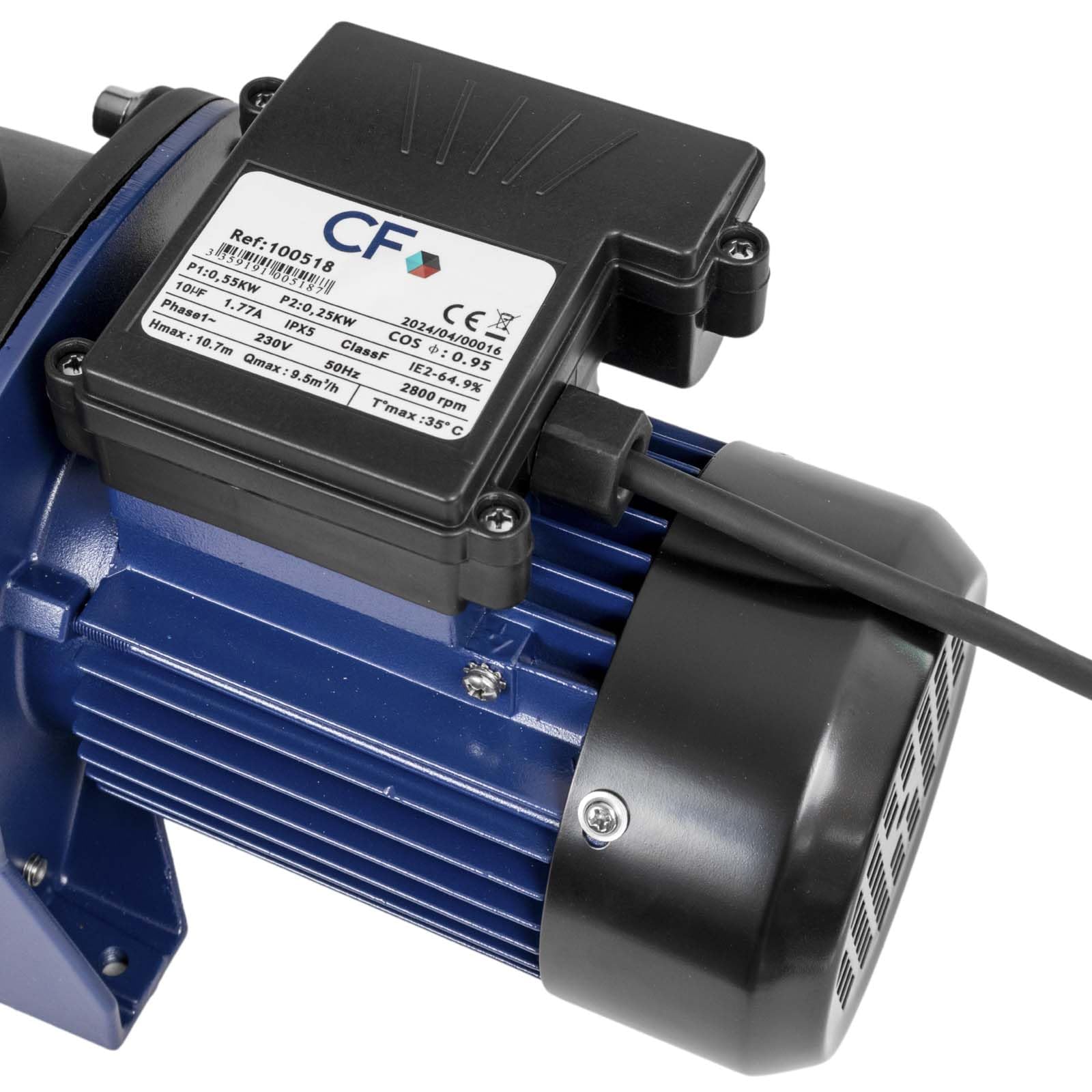 Aqualux Pompe Filtration Piscine - Modèle 1/2 - Piscine 20 à 40m3 - Débit Max 9.5 m³/h - avec Préfiltre - Couvercle Quick Lock sans Vis - A Utiliser en complément d'un Filtre