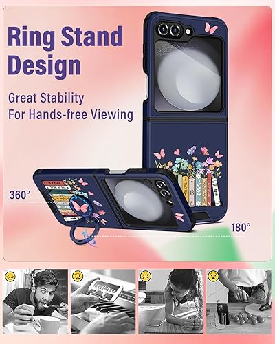 Miniatura 3 de Funda 2 en 1 para Samsung Galaxy Z Flip 5 para mujeres y niñas, bonita funda de teléfono para adolescentes, diseño femenino bonito y estético Kawaii