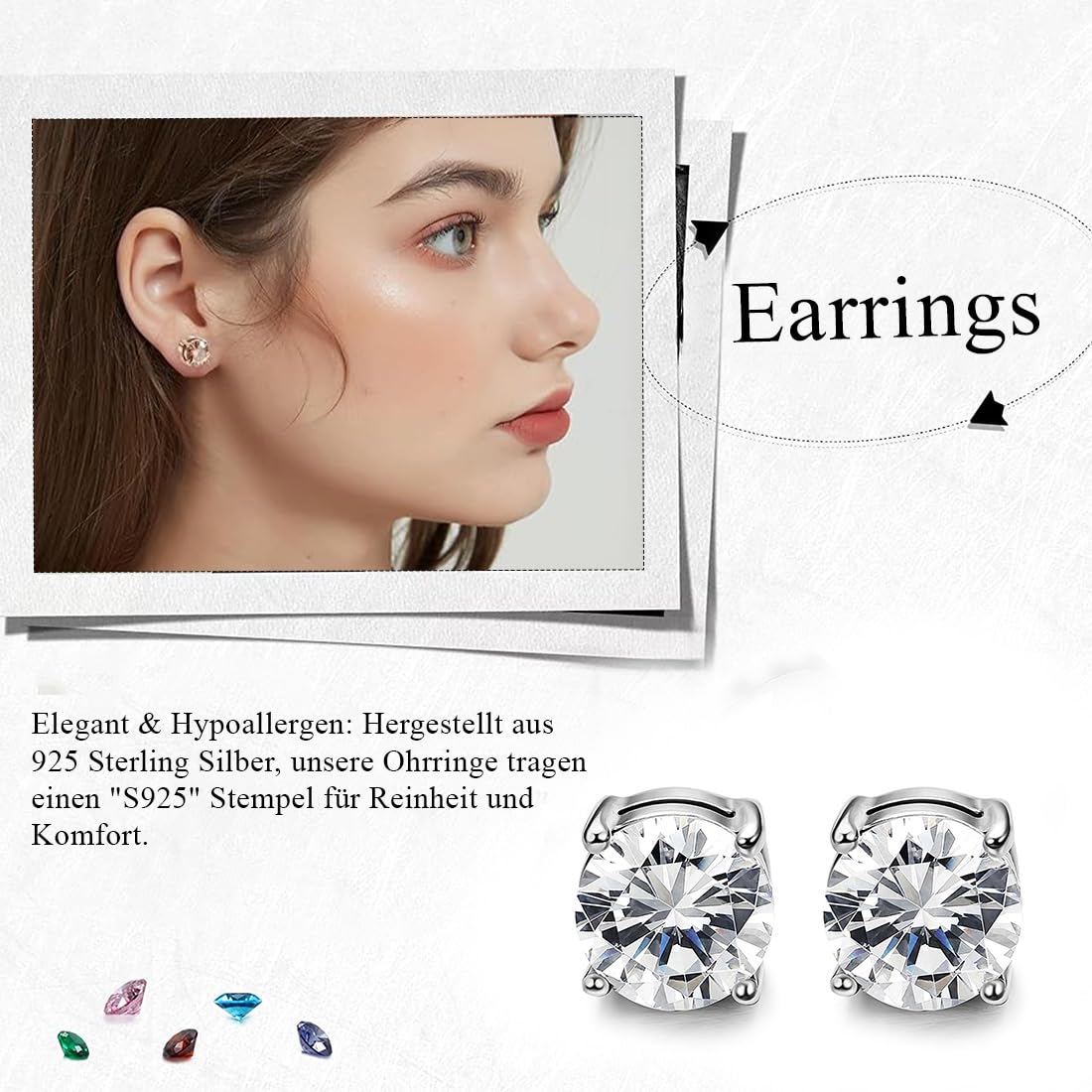 3 pary magnetycznych kolczyków ze stali nierdzewnej dla mężczyzn i kobiet unisex bez przekłuwania fałszywych magnesów zestaw kolczyków, 6/8 mm, srebrny, M, Stal nierdzewna