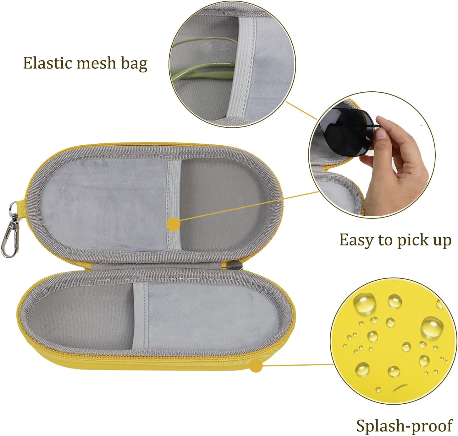 double eyeglass case for women and men, dual glasses case for travel and home store, hard sunglass case - Image 6