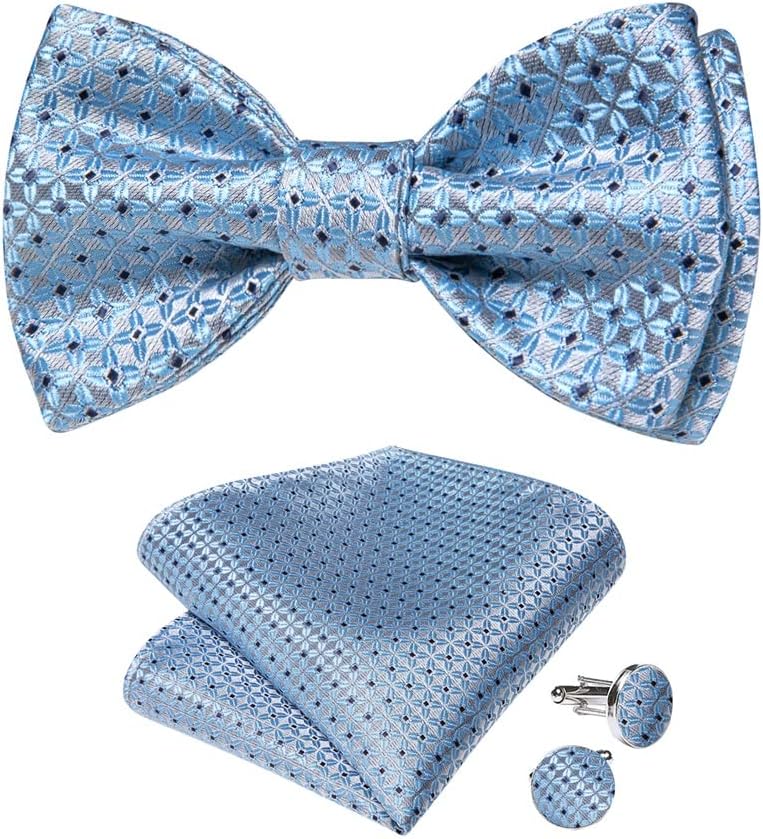 PBlue Men's Bowties Self-tie Bow ties For Men Wedding Accessories Ties Man Cufflinks Pocket Square