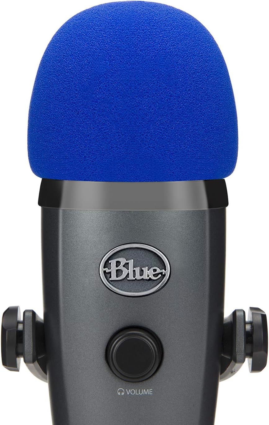 Yeti Nano Foam Microphone Windscreen- Aedor Quality Sponge Mic Cover as a pop filter for Blue Yeti Nano Condenser Microphones(Blue)