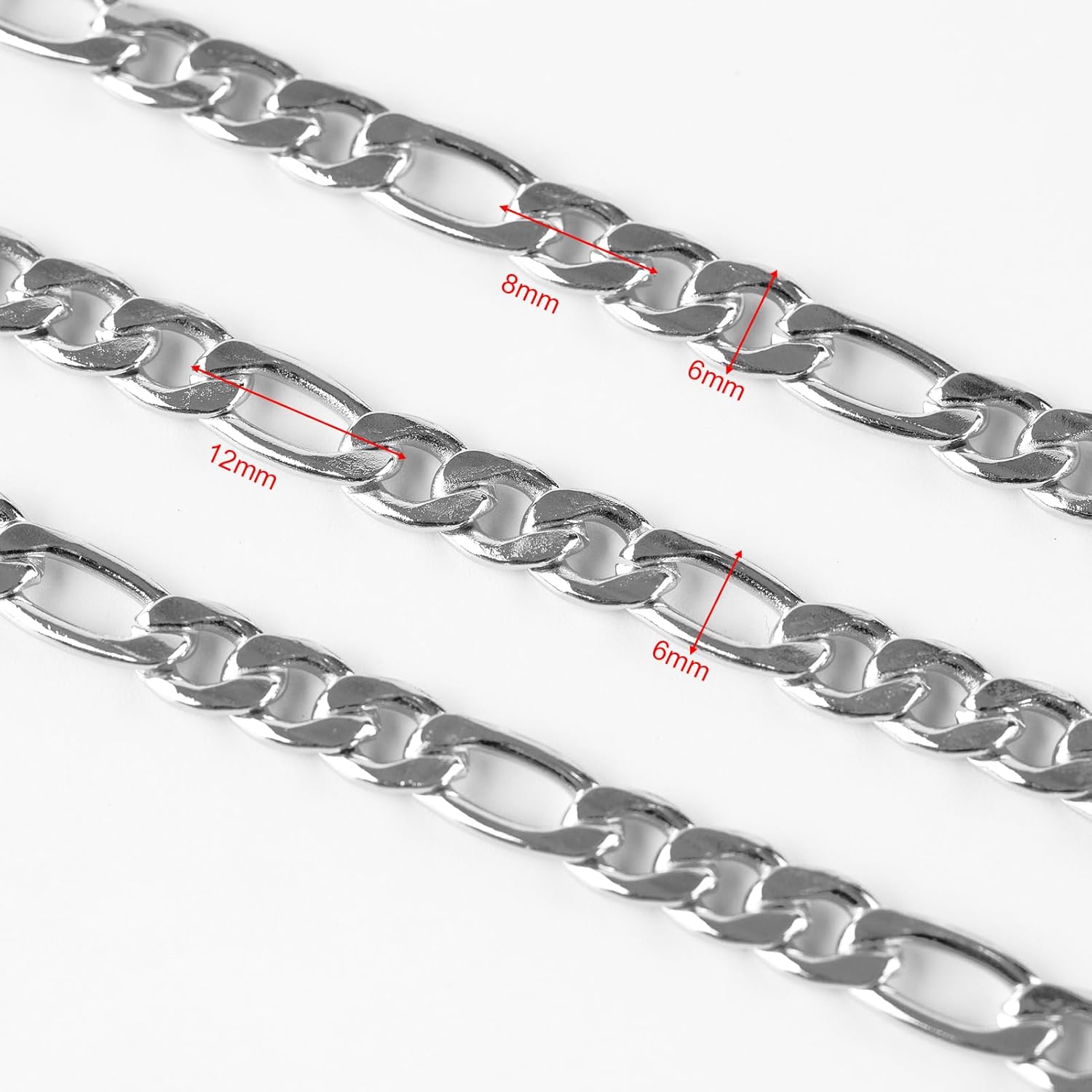 16.4 Feet Stainless Steel Jewelry Chains Bulk Strong Figaro Chain Roll with Jump Rings and Lobster Clasps Figaro Chain Necklace DIY for Men and Women - Image 3