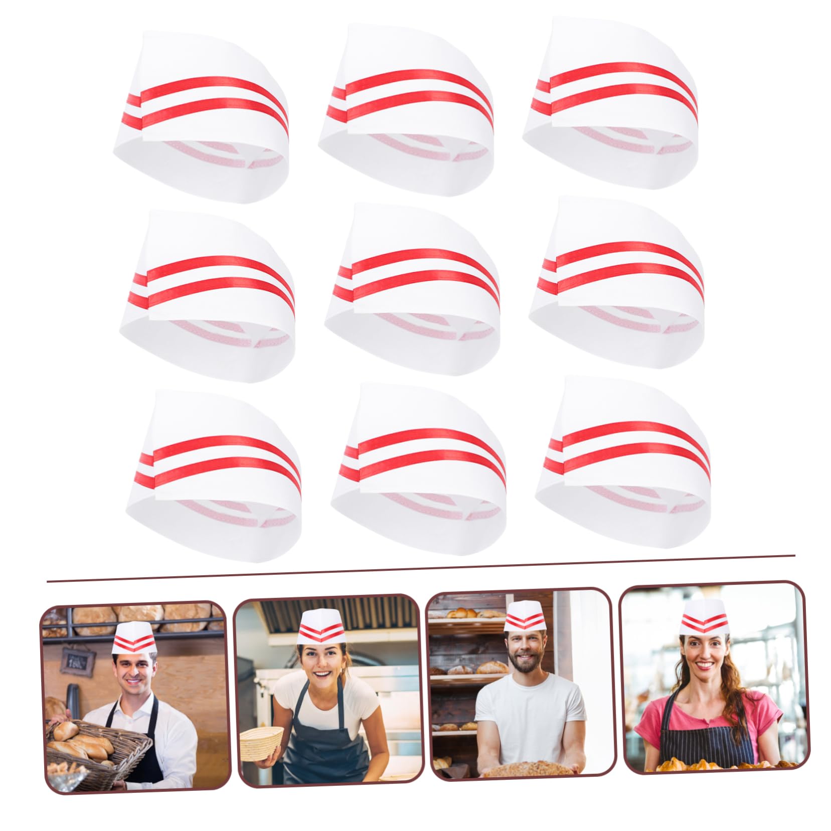FRCOLOR Gorro De Chef Sombreros De Cocina para Hombres Y Mujeres Gorro De Servicio Resistente Y Cómodo para Restaurantes Y Repostería con Borde