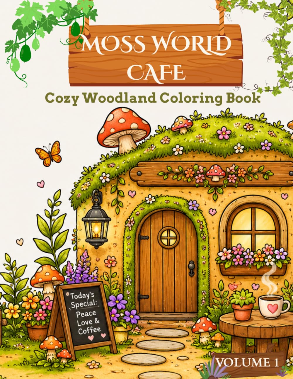 Moss World Café: Cozy Woodland Coloring Book