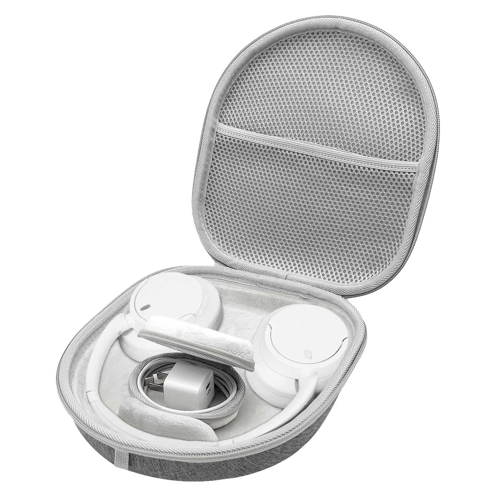 Mocamoro Hard Case for Sony WH-CH720N 710N 520 510, Bose QuietComfort QC Ultra 45 35, JBL Tune Live Headphones, Universal Travel Storage Carrying Case with Mesh Pocket and Extra Case (Grey)