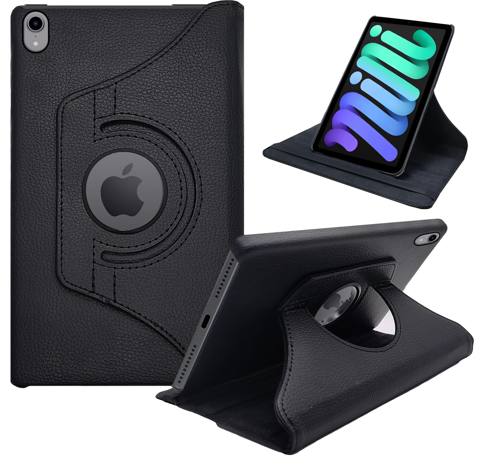 CEDO iPad Mini 6 Gen (2021) 8.3 inch Flip Cover | Leather Finish | 360 Degree Rotate Flip Cover | Shockproof Stylish Back Cover Case for iPad Mini 6th Gen (2021) 8.3in (Black) (B0C7LHSJRJ) Amazon Price History, Amazon Price Tracker