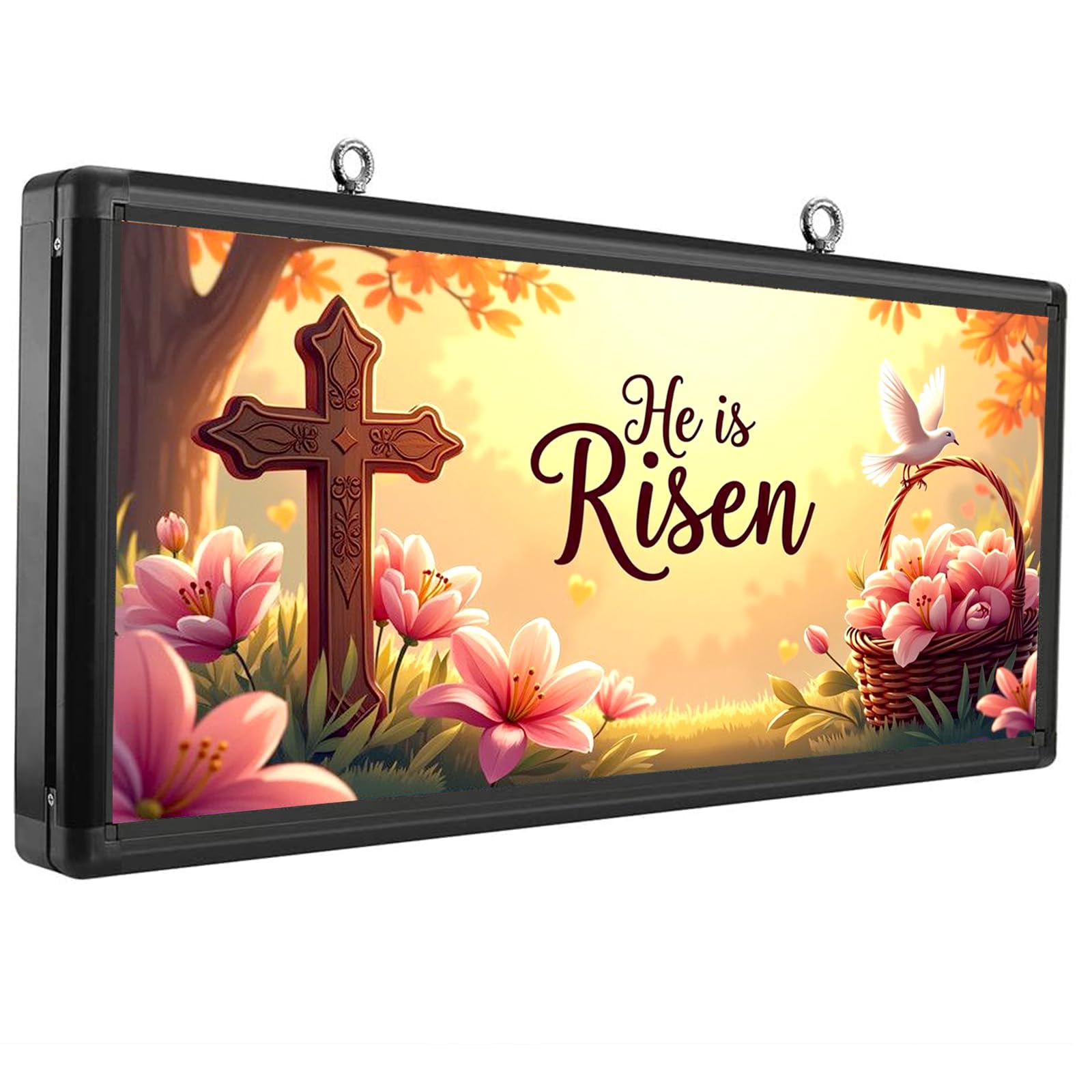 P6 40″ × 18″ Wi‑Fi Programmable Outdoor Full‑Color LED Sign – Waterproof, Easy to Use, Supports Text, Images & Video Advertising