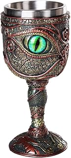Pacific Giftware The Eye of The Dragon Mystical Fantasy Chalice 7oz Wine Goblet with Removable Stainless Steel Insert