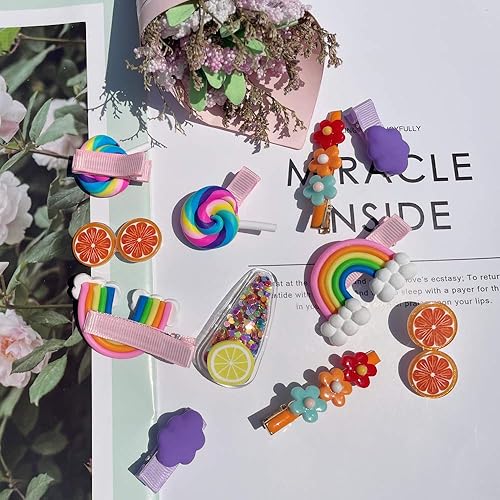 Miniatura 4 de Pinzas para el cabello para niñas pequeñas, 22 unidades, accesorios para el cabello de caramelos, paletas de Vanellope, pasadores de pelo con diseño