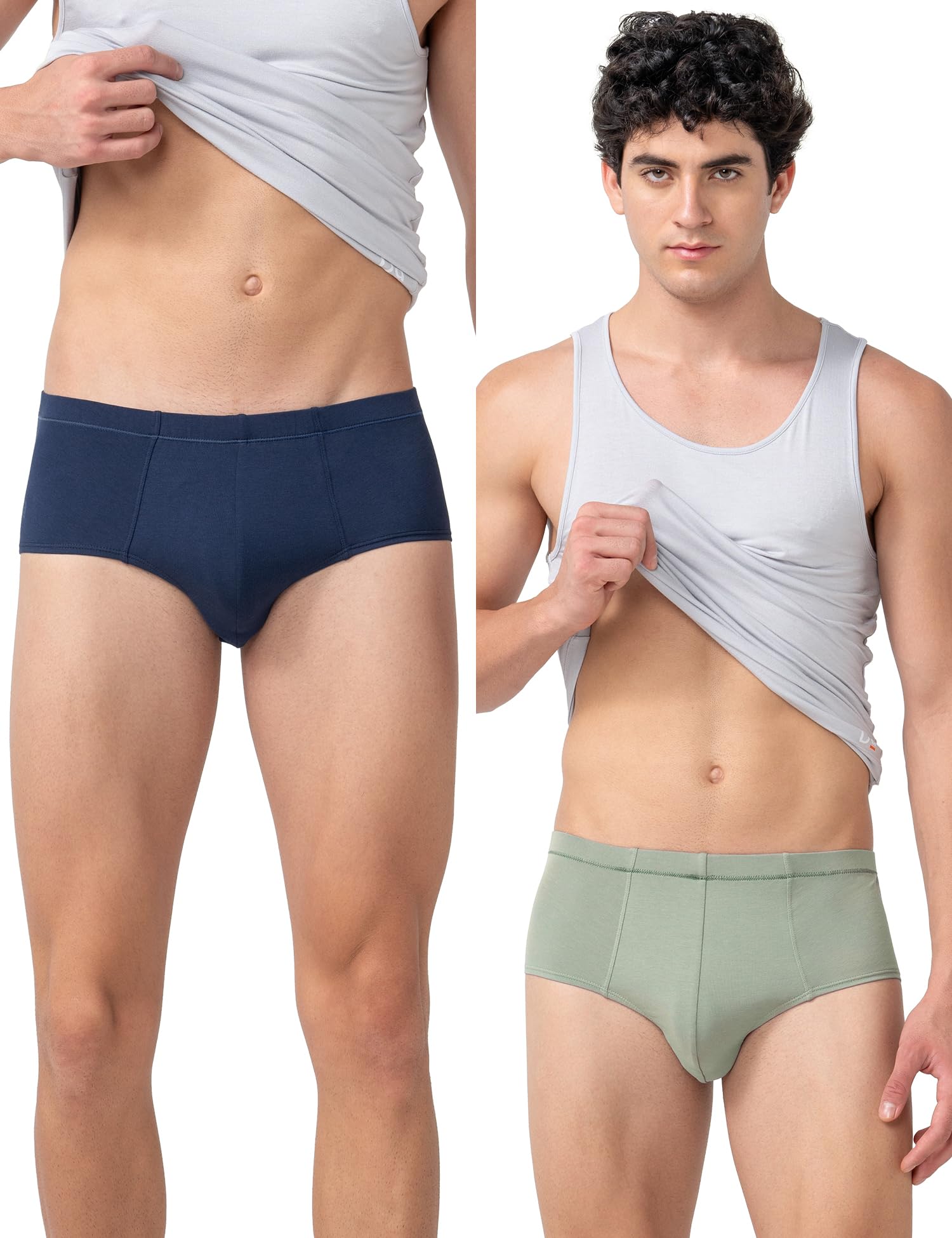 Men Pack of 2 Feel Mint Classic Anti Odour, Peppermint Finish, Soft no-roll Concealed Waistband Briefs-image-26