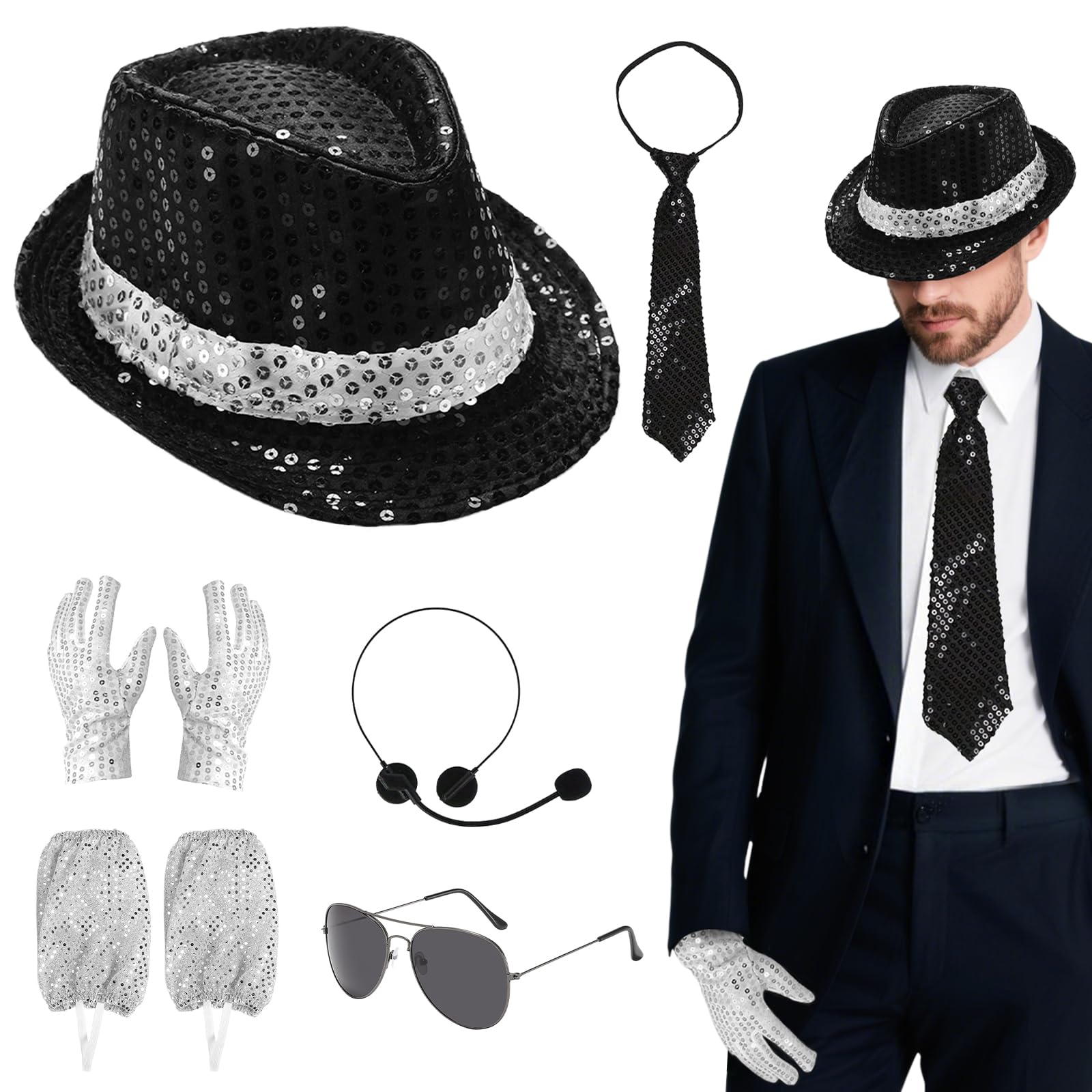 8Pcs MJ Costume Accessories