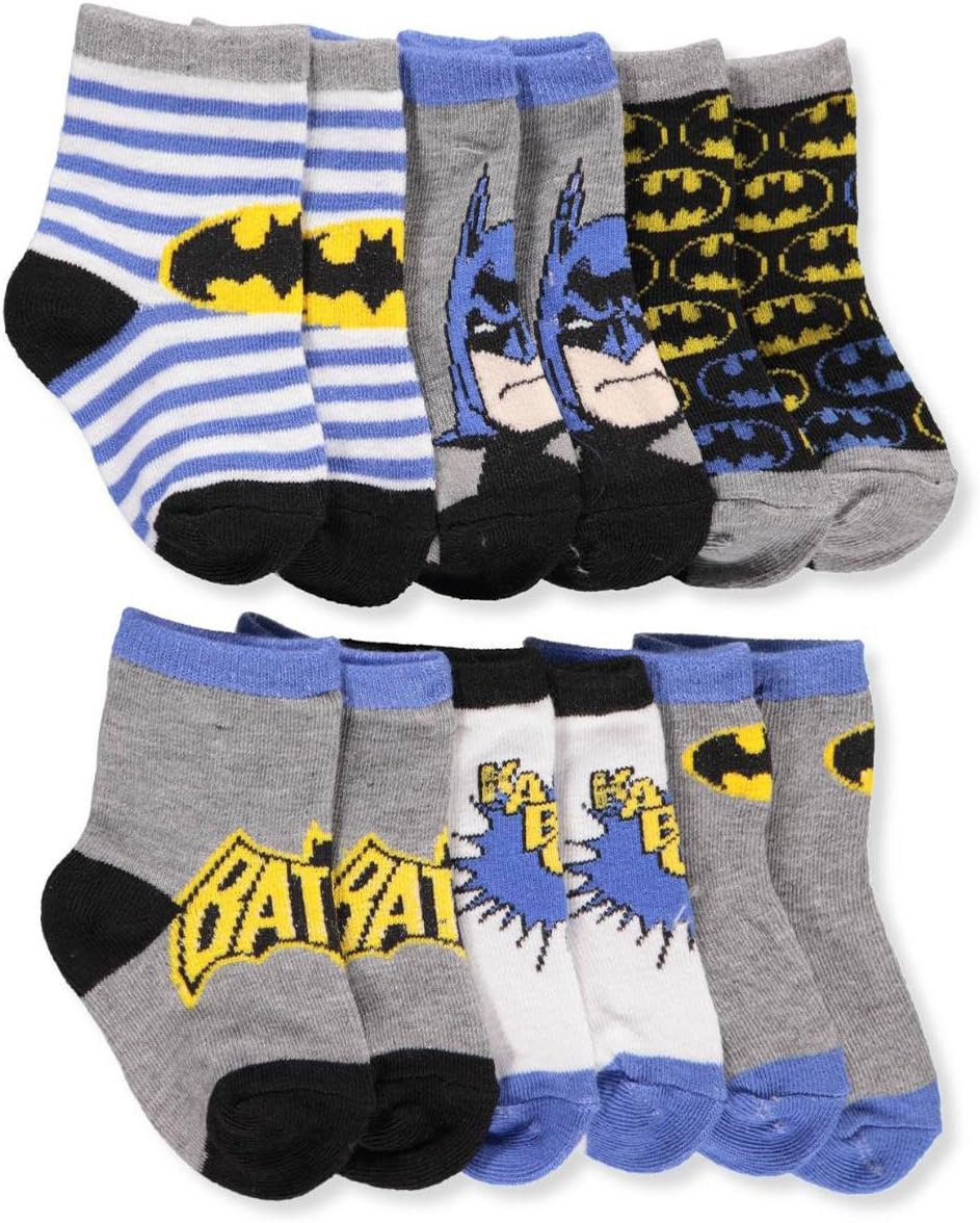 Batman Infant Baby Boys Socks - 6 Pack