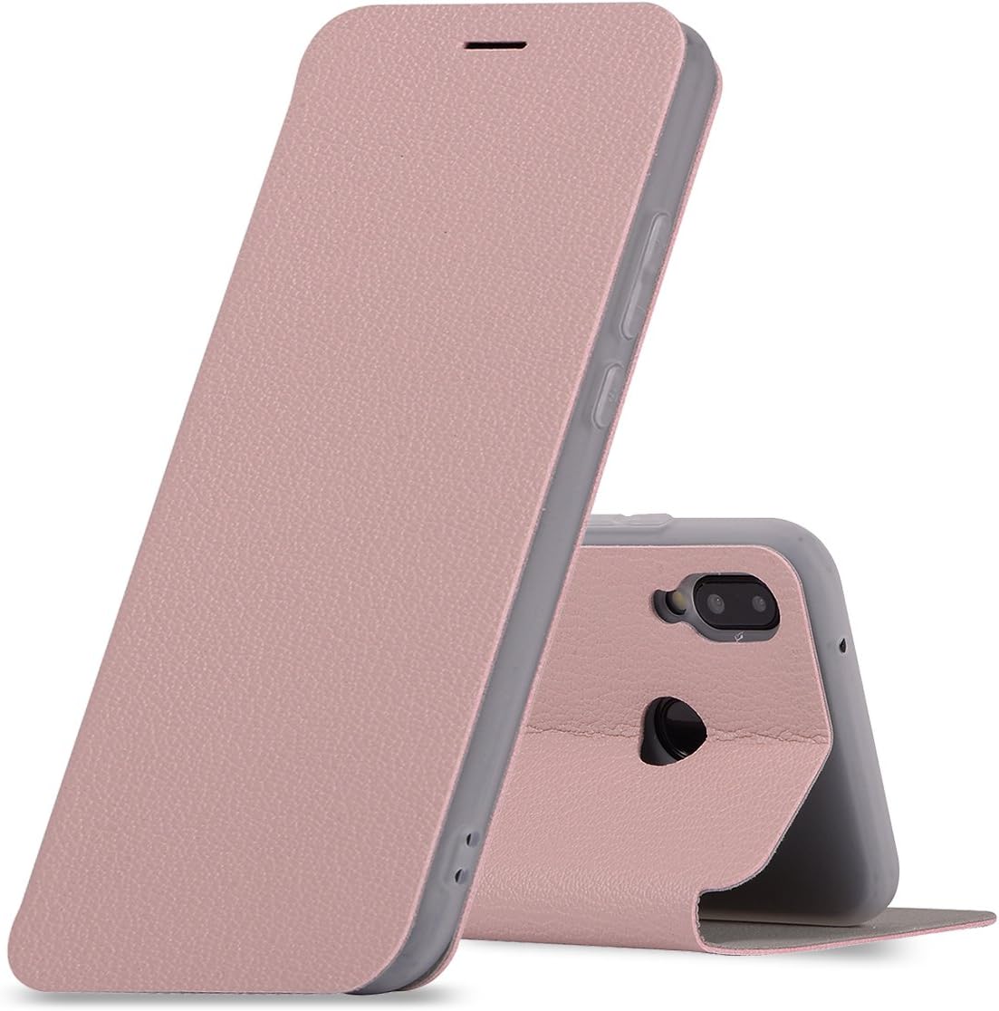 Funda® Ultra Thin PU TPU Flip Case with Card Slot and Stand Function for Huawei P20 Lite/Huawei Nova 3E(Pink)