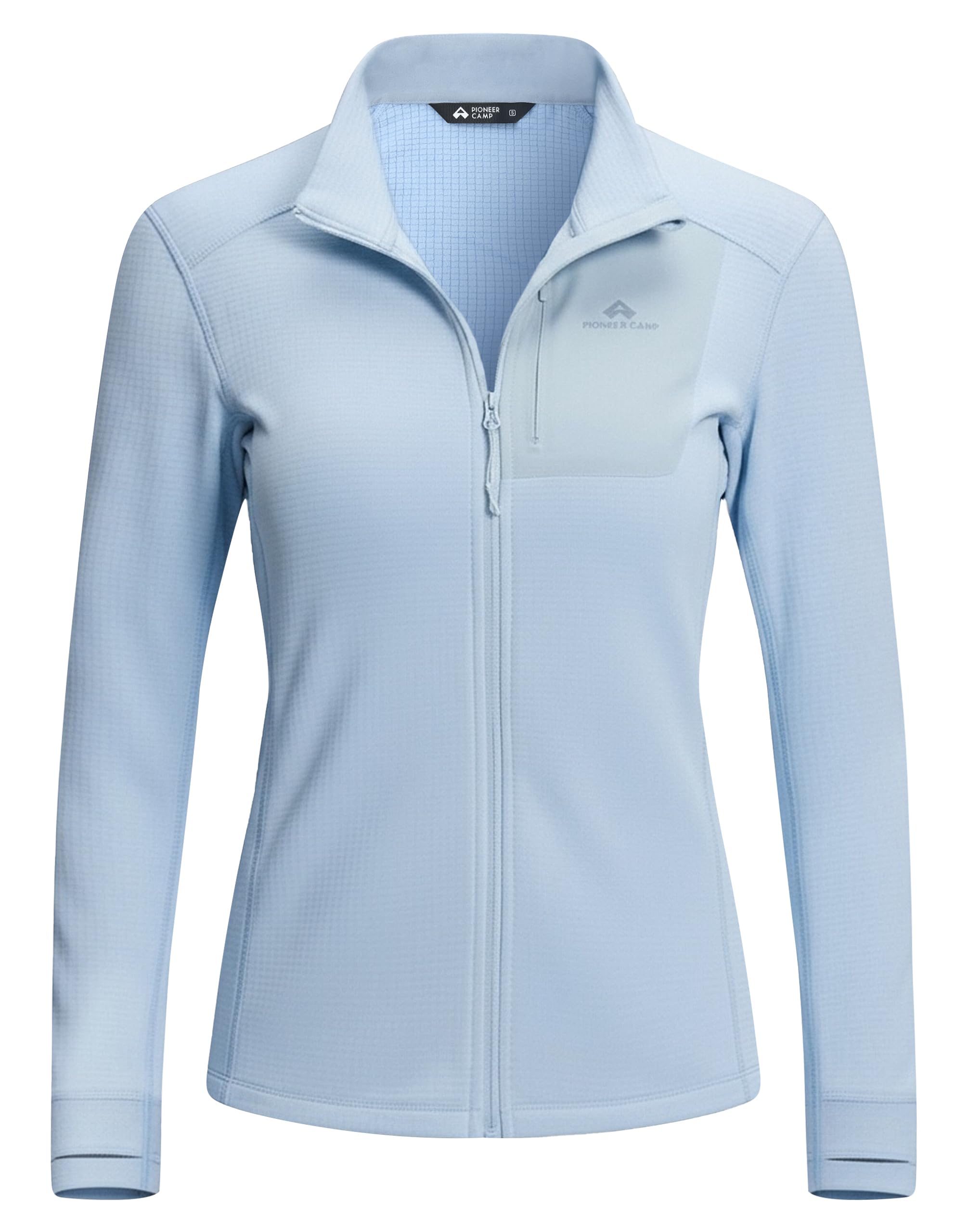 Veste polaire sans capuche pour femme – Chemise polaire légère, respirante et haute élasticité avec fermeture éclair, col montant coupe-vent pour les activités de plein air comme l'escalade
