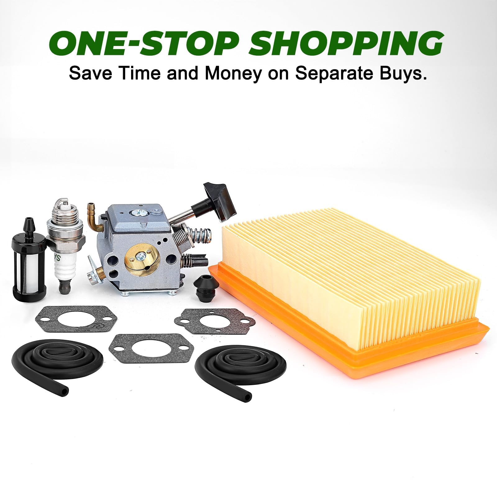Dalom BR420 Kit de carburador con Herramienta de Limpieza de Filtro de Aire para Stihl SR320 SR340 SR380 SR400 SR420 BR320 BR340 BR380 BR400 BR420 soplador de Mochila