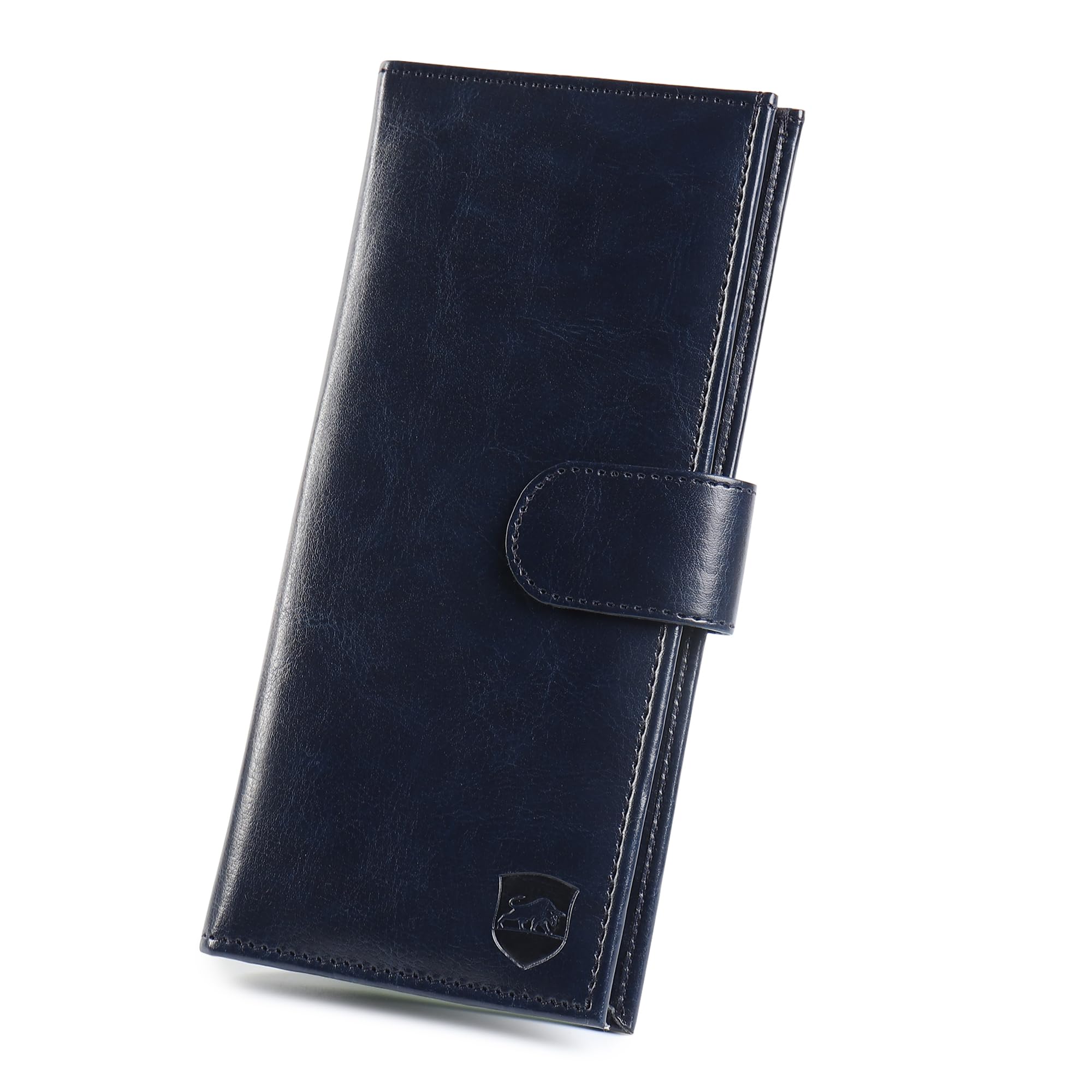 samtroh Button Closer Long Clutch Design Wallet for Women | 9 Card Slot | 1 Passport Compartment | 2 Currency Compartment | 2 Id Card Slot | 1 Zipper Compartment (Blue)-picture-31