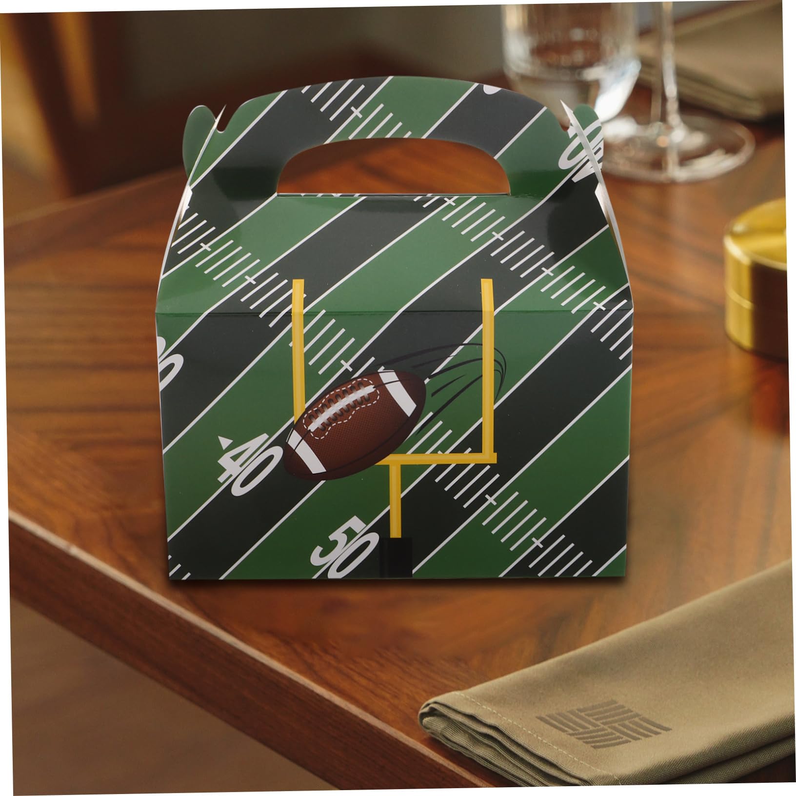 BESTOYARD 50 Pezzi Scatole Feste Tema Calcio Contenitori Snack per Compleanni Sportivi Decorazioni per Celebrazioni per Dolci e Snack
