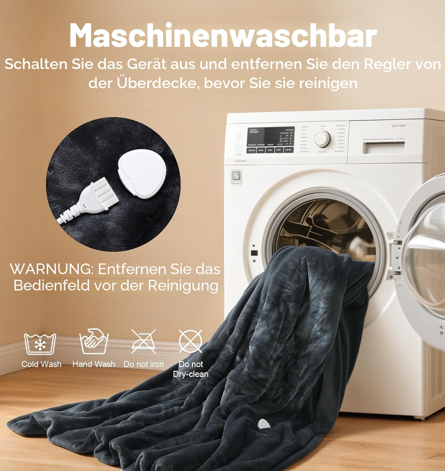 USB-Heizdecke, tragbare Heizdecke mit Ärmeln und Fußtaschen, tragbare elektrische Decke, 180 x 130 cm, 6 Wärmestufen, automatische Abschaltung, maschinenwaschbar (130 x 180 cm)