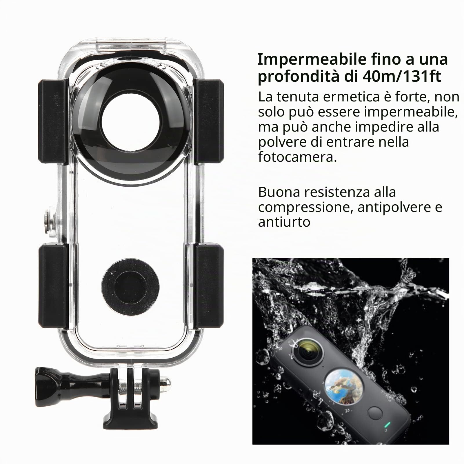 Custodia Subacquea X2 Custodia Impermeabile ONE X2 Guscio Impermeabile e Accessori Protettivi Custodia Impermeabile 40m131ft per Fotocamera ONE X2