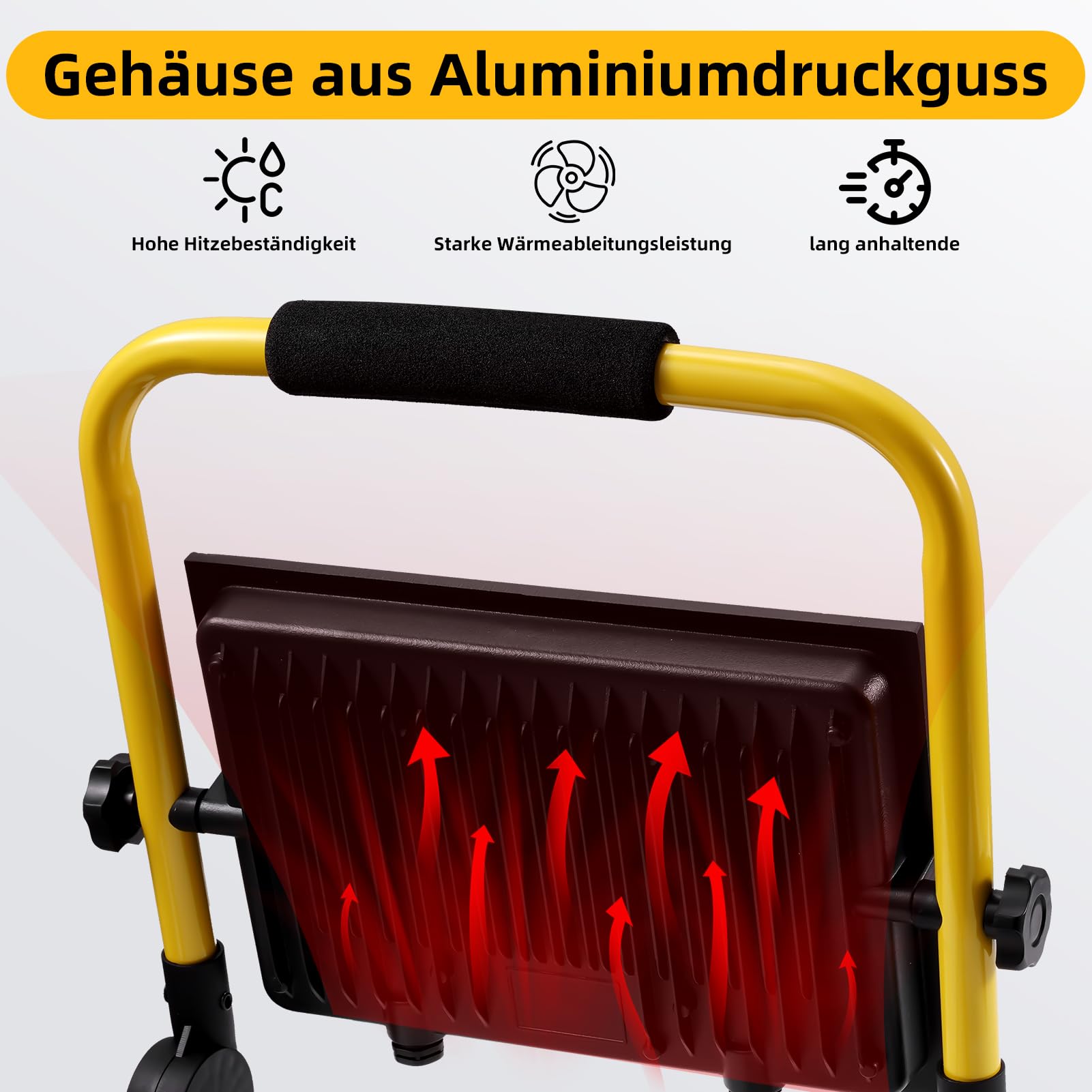 Faretto LED da Cantiere 200W,20000LM 6500K Bianco freddo Faro LED Portatile,Lampada da Lavoro con Spina,IP65 Impermeabile Faretti LED per Edilizia Officina Campeggio Garagefaro led esterno