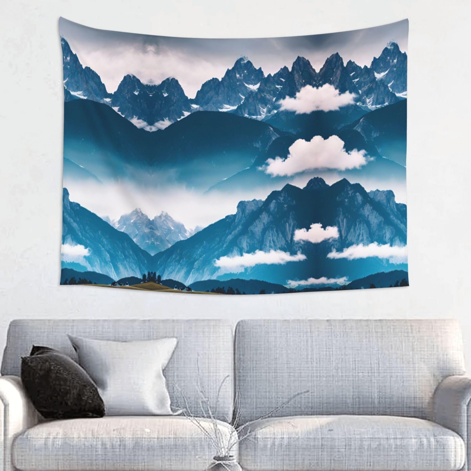 Amazon.com: SSIMOO Landscape With Mountains Print Wall Hanging