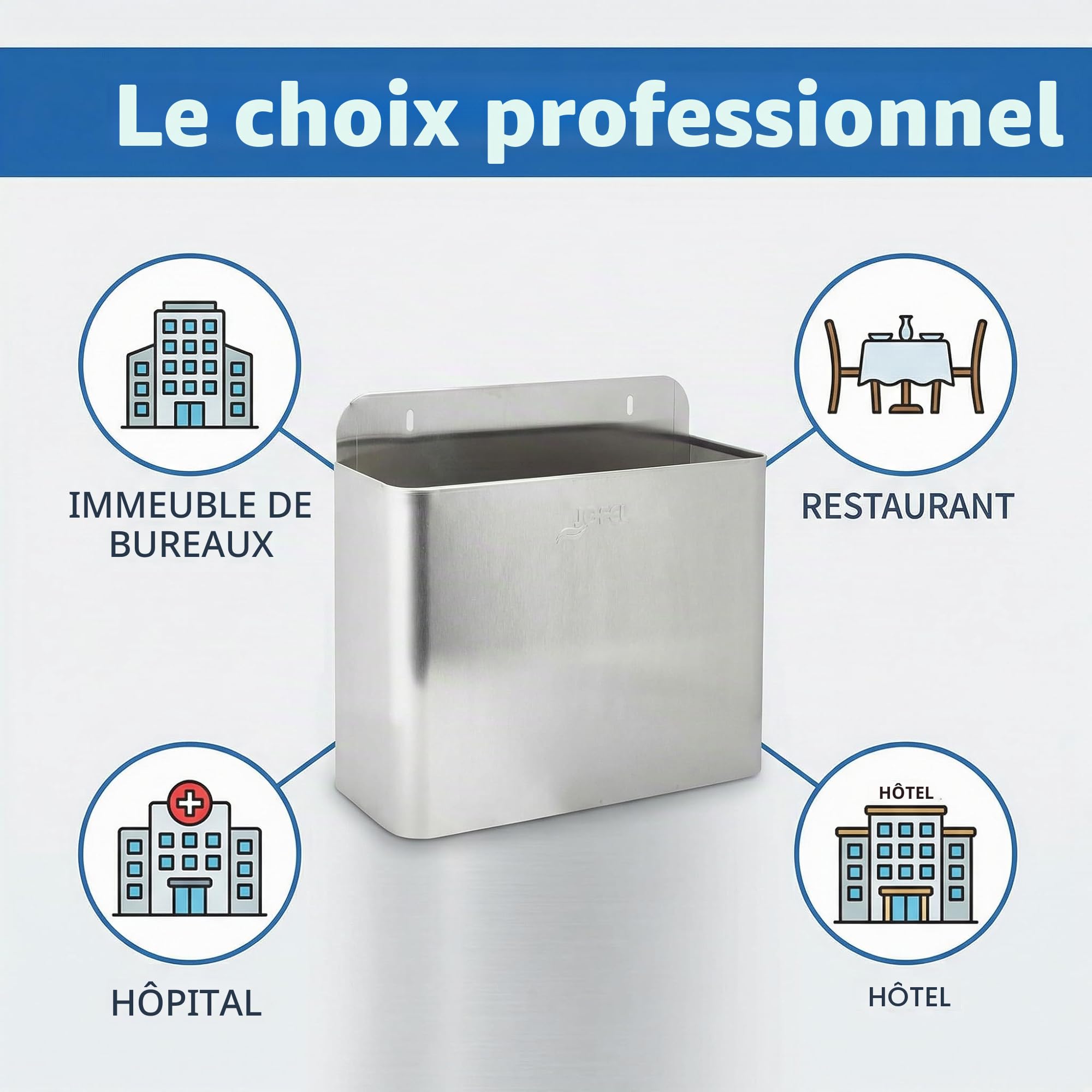 Jofel al71601 Poubelle murale, inox