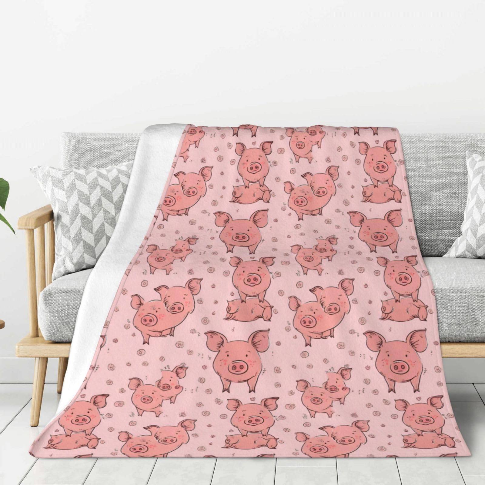 Couverture cochon rouge contre le froid pour grand lit et nuits fraîches