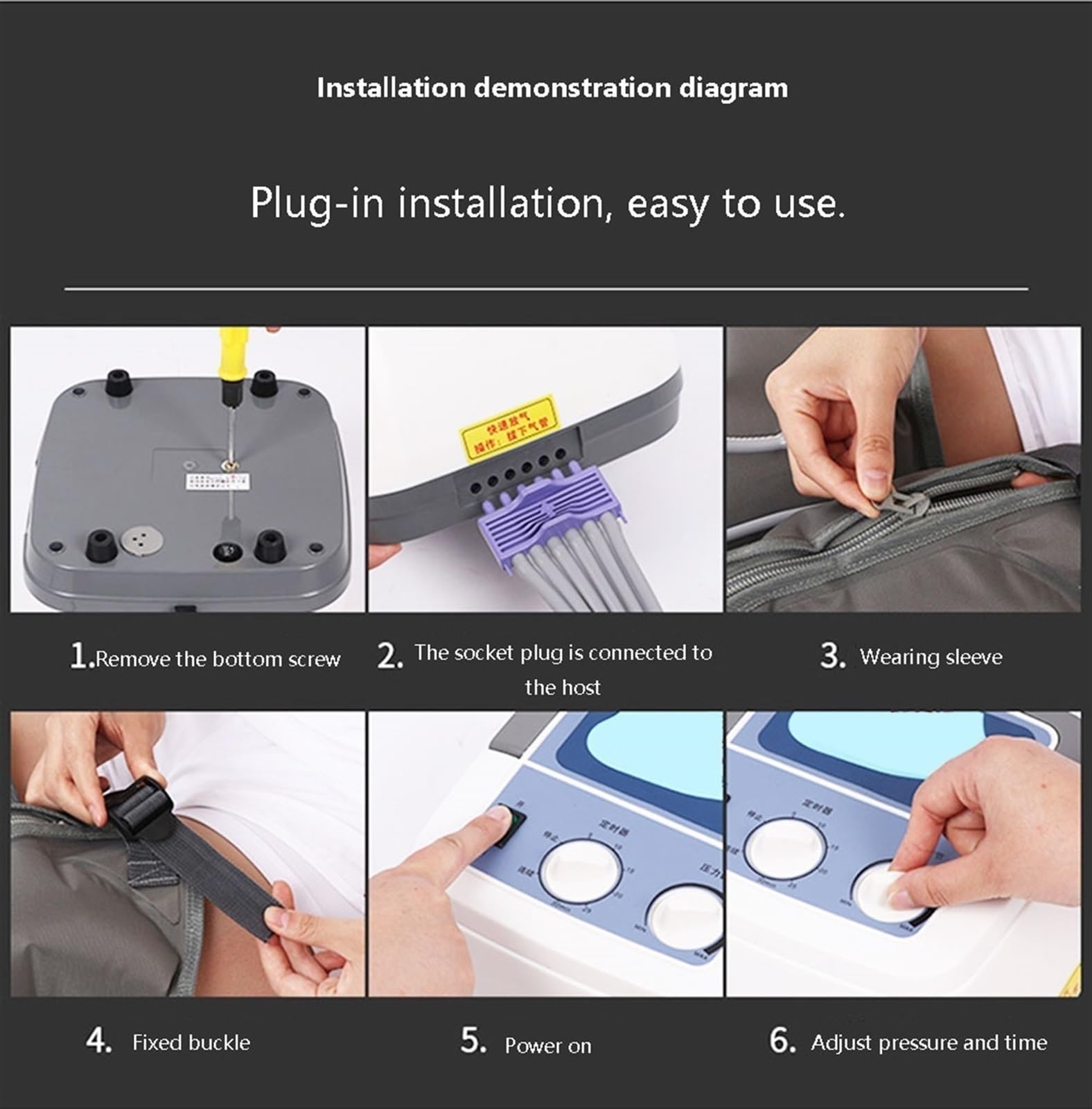 Bein Kompression Massager für Zirkulation und Entspannung Fuß und Wade Kompression Oberschenkel Massager Einstellbare Bein Wraps Massager mit Controller ( Color : 1 leg 1 arm 1 belt and machine , Size