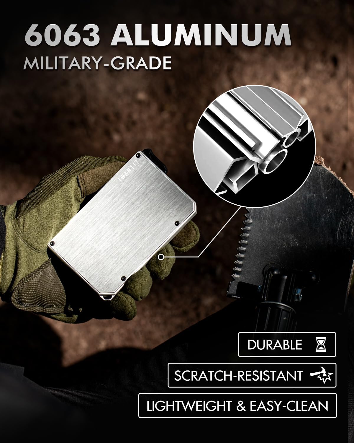 iwantit Pop Up Wallet for Men, Slim Minimalist Credit Card Holder with Money Clip - Man Metal Aluminum Wallet RFID Blocking, Smart Tactical Wallet for Men, Gift for Men (Silver) - Image 4