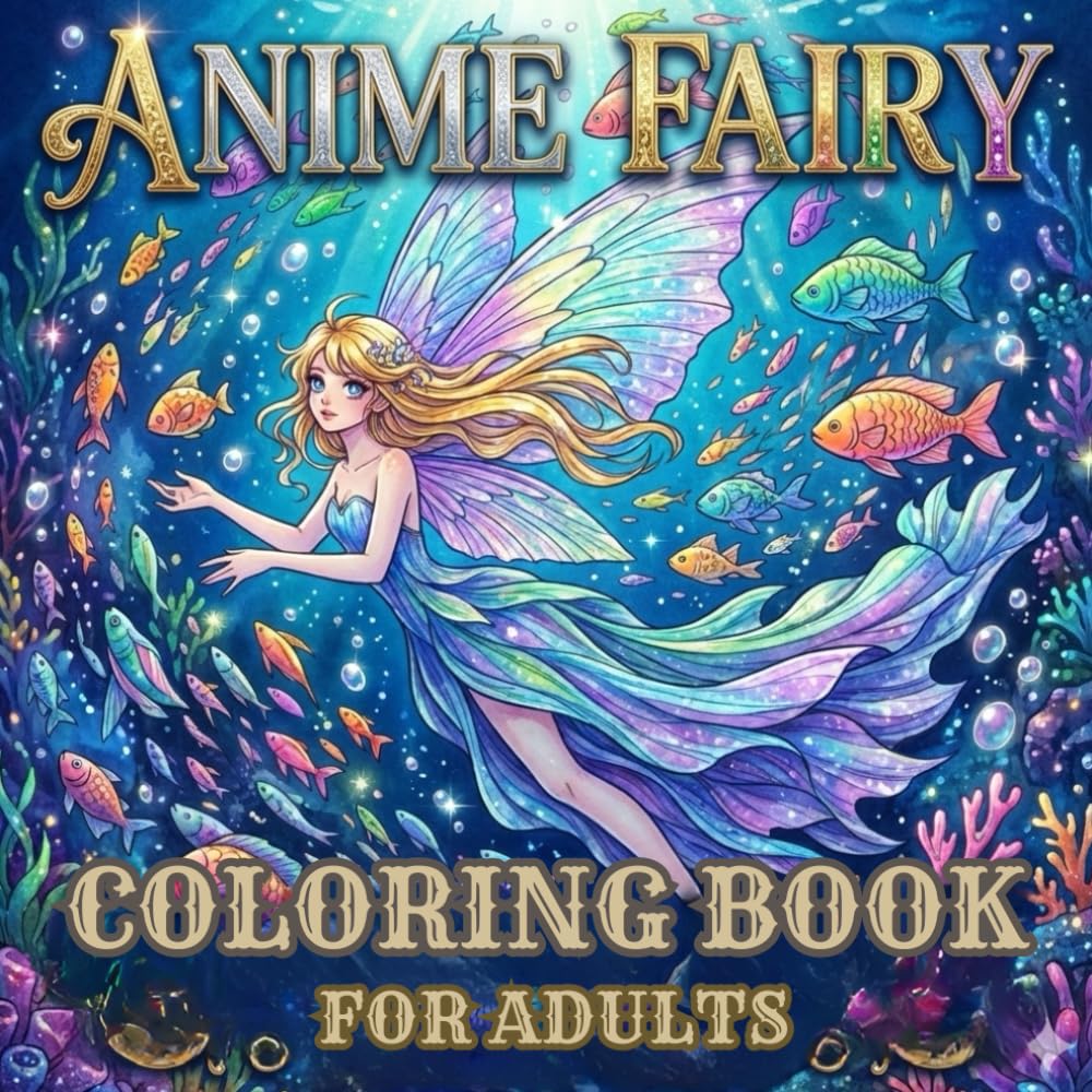 Anime Fairy Coloring Book for Adults: A Relax Coloring Book Featuring Enchanting Manga-Style Fairies and Whimsical Fantasy Landscapes for Stress Relief and Mindfulness