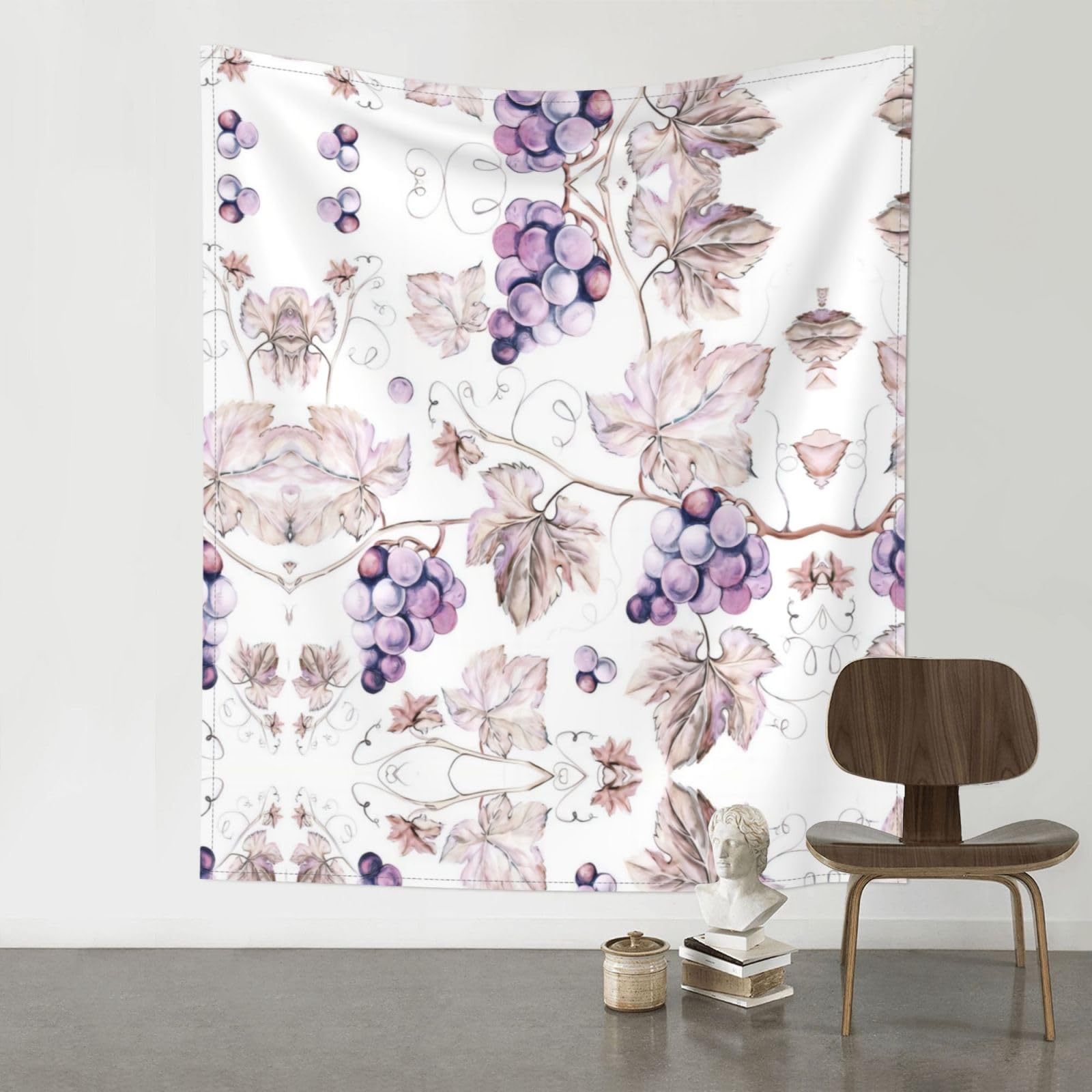 YYHWHJDE Beautiful Grape Leaves Prints 60x51in Wall Tapestry – High-Grade Polyester Throw for Dorm, Beach & Home Decor