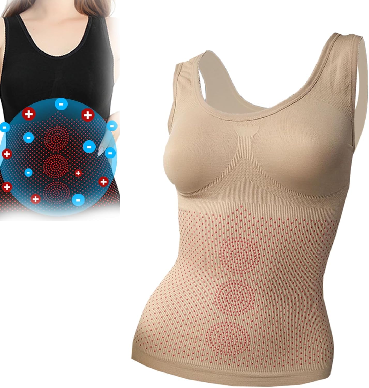 NiblidoIONsWear Tourmaline Sculpting Vest, Hourglass Sculpting Vest, Tourmaline Ion Shapewear, unique fiber restoration shapewear tummy control