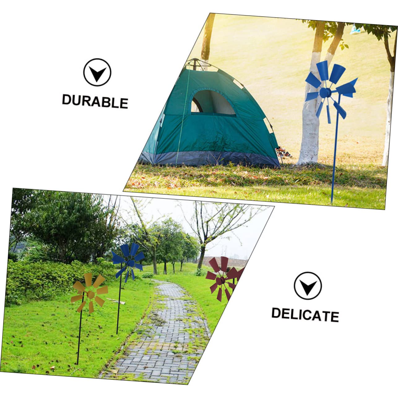 3stücke Teiliges Windmühlen-Dekoration Metall Für Garten Und Außenbereich Bunte Drehbare Windspinner Für Kreative Und Festliche Anlässe