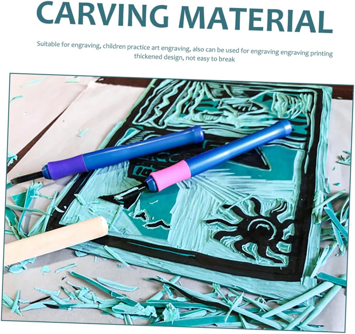 Children Printmaking Carving Sheets 6pcs PVC Beginner Engraving Boards