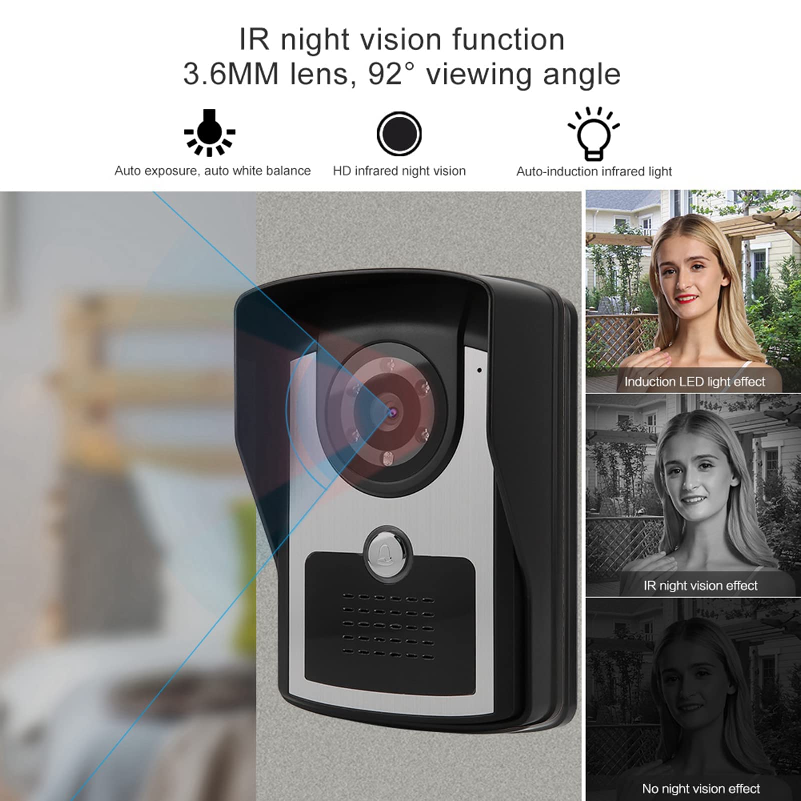 インターフォン　録画　ドアベル　盗難防止　防犯カメラ Amazon.co.jp: TMEZON【3 in 1インターホン・取り外し警報】ワイヤレス