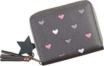 ANBOO Exquisite Coin Purse, Girl Wallet, Teenage Girl Wallet, Women's Wallet, 4 Card Slots, 1 Zipper Pocket, Mini Coin Purse, grey, 1